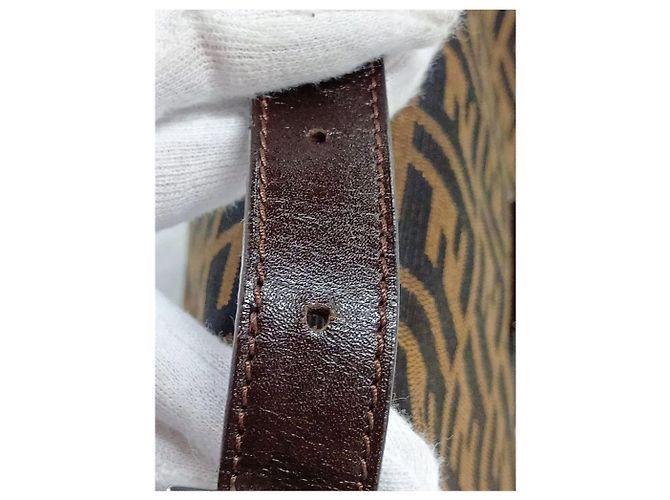 Fendi Bolso de hombro Brown Zucca Mamma Baguette Castaño - vista 11