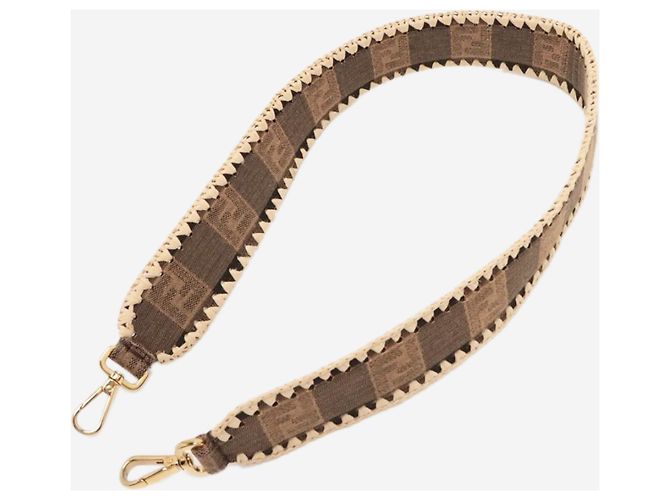 Fendi Borsa Baguette marrone in tela e rafia - vista 12
