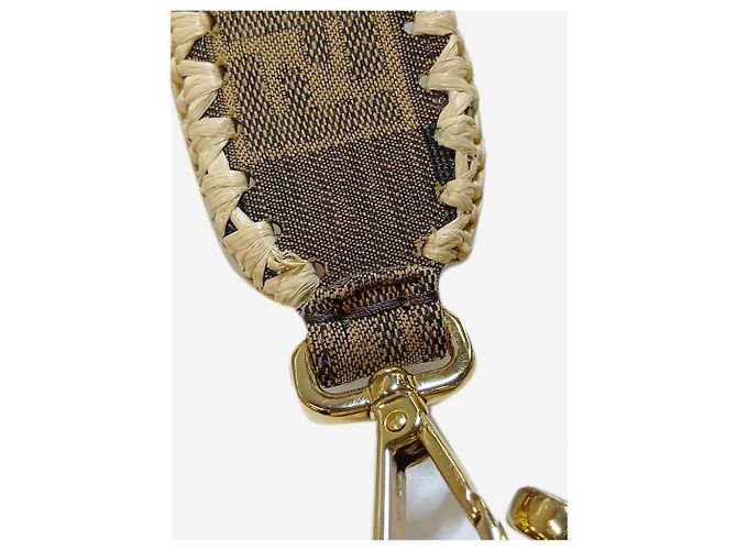Fendi Borsa Baguette marrone in tela e rafia - vista 13