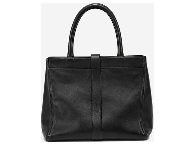 Chanel Schwarze Leder-Tote 1997 mit Twist-Lock-Verschluss - Ansicht 2