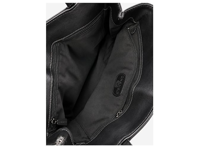 Chanel Schwarze Leder-Tote 1997 mit Twist-Lock-Verschluss - Ansicht 4