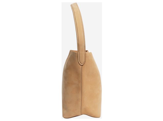 The row Borsa a secchiello in camoscio beige - vista 3