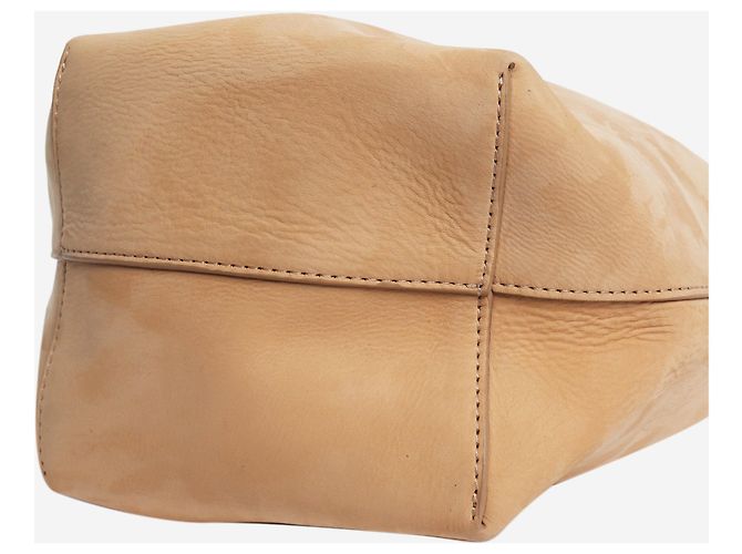 The row Borsa a secchiello in camoscio beige - vista 4