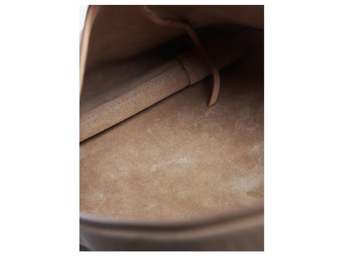 The row Borsa a secchiello in camoscio beige - vista 6