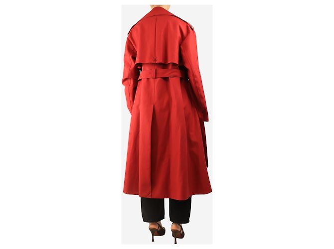 Khaite Gabardina roja cruzada con cinturón - size UK 8 - vista 2