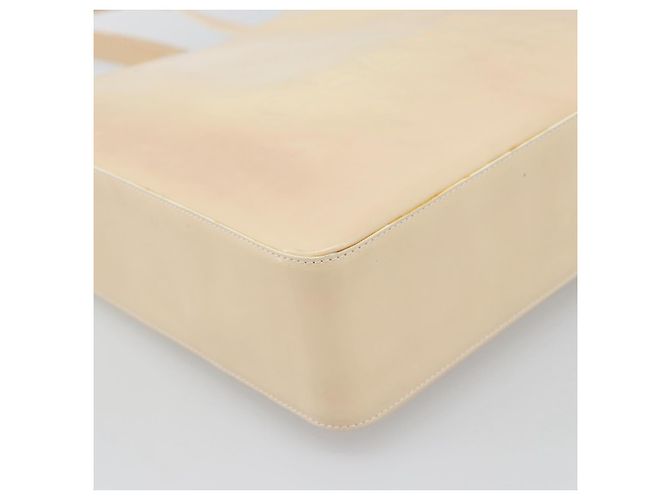 CHANEL Tote Bag Patent leather Ivory Gold CC - vista 11