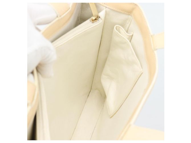 CHANEL Tote Bag Patent leather Ivory Gold CC - vista 17