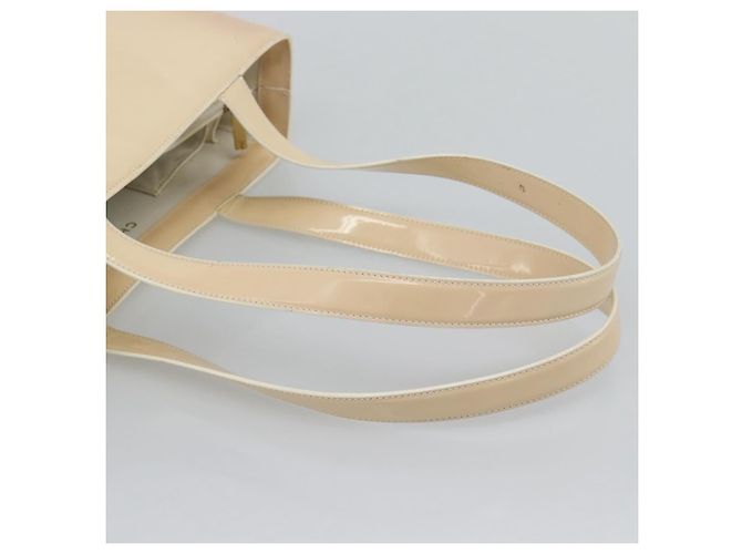CHANEL Tote Bag Patent leather Ivory Gold CC - vista 7