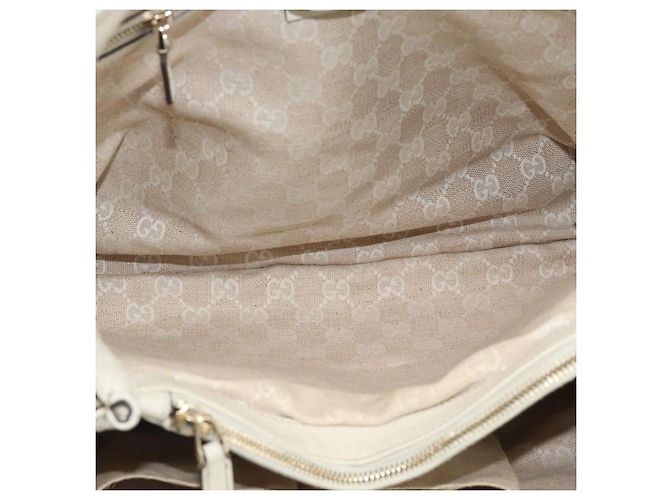 GUCCI Bamboo Hand Bag Leather White Gold 282317 - vista 15