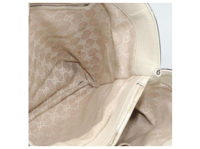 GUCCI Bamboo Hand Bag Leather White Gold 282317 - vista 16