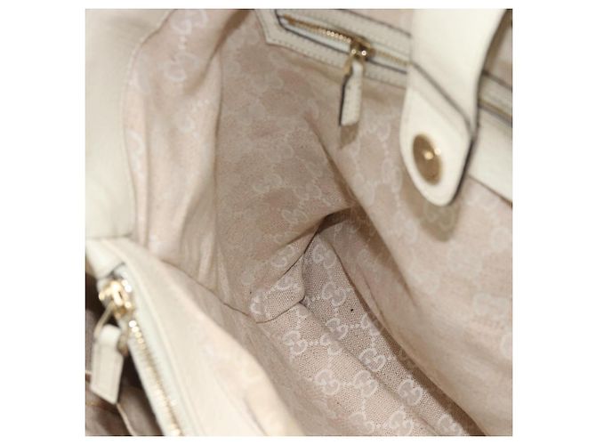 GUCCI Bamboo Hand Bag Leather White Gold 282317 - vista 17