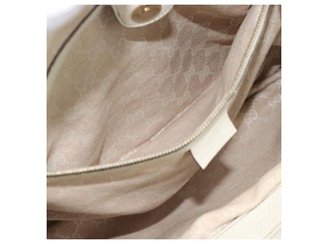 GUCCI Bamboo Hand Bag Leather White Gold 282317 - vista 19
