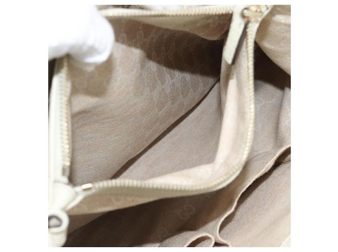 GUCCI Bamboo Hand Bag Leather White Gold 282317 - vista 21