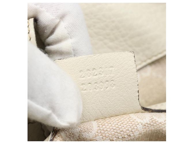 GUCCI Bamboo Hand Bag Leather White Gold 282317 - vista 23