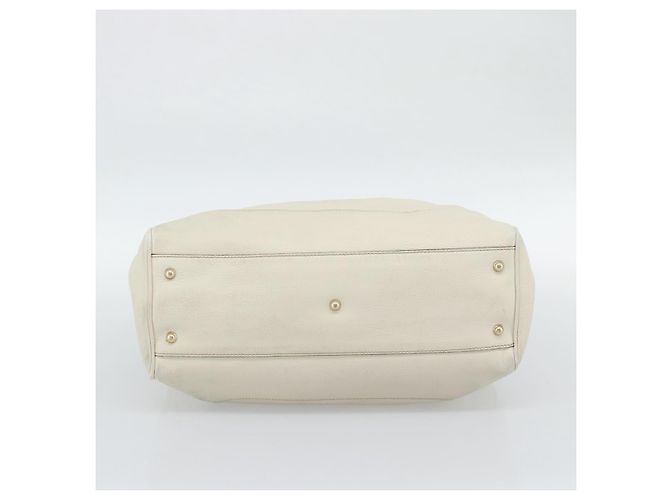 GUCCI Bamboo Hand Bag Leather White Gold 282317 - vista 9