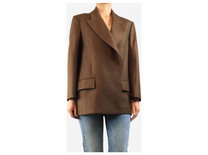 Autre Marque Blazer de lana marrón - size UK 10 Castaño - vista 3