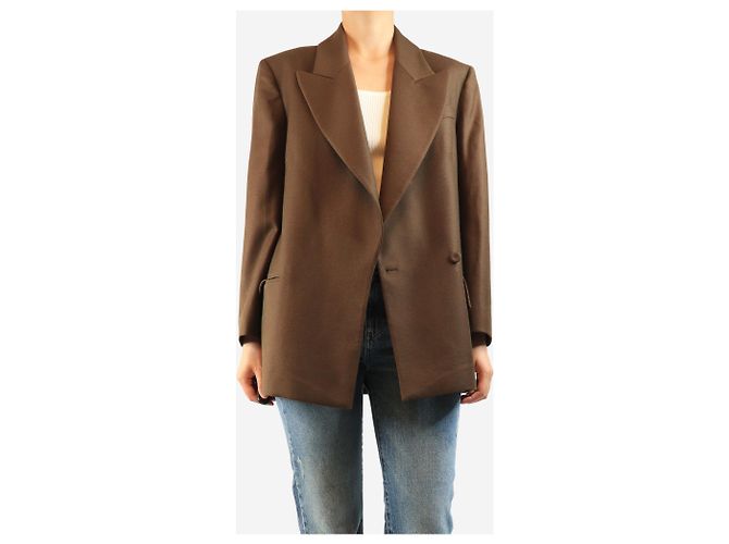 Autre Marque Blazer de lana marrón - size UK 10 Castaño - vista 4