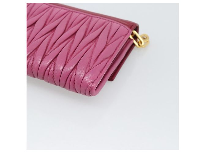 Miu Miu Chain Shoulder Wallet Leather Pink Gold Tone - vista 12