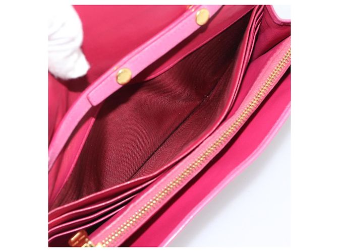 Miu Miu Chain Shoulder Wallet Leather Pink Gold Tone - vista 16