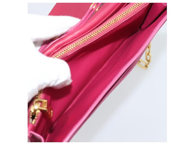 Miu Miu Chain Shoulder Wallet Leather Pink Gold Tone - vista 20