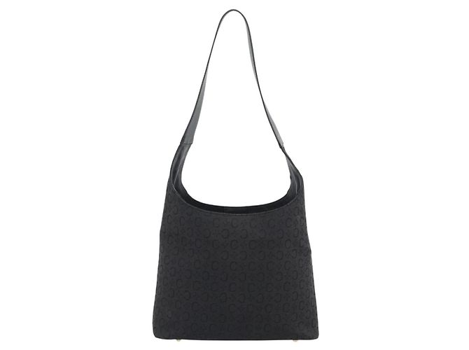 Céline CELINE C Macadam Canvas Shoulder Bag Black Gold - vista 2