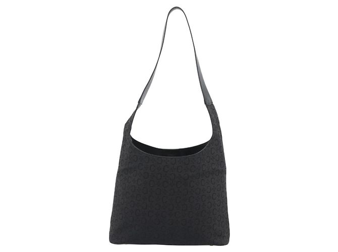 Céline CELINE C Macadam Canvas Shoulder Bag Black Gold - vista 3