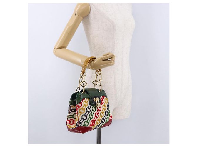 LOUIS VUITTON Monogram Charm Mini Linda Hand Bag Multicolor LV - vue 27