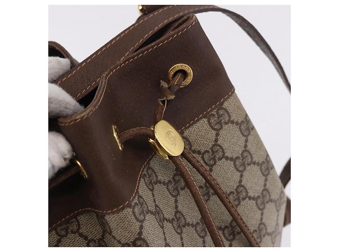 GUCCI GG Supreme Web Sherry Line Bag PVC Beige Gold 164 02 085 - vista 14