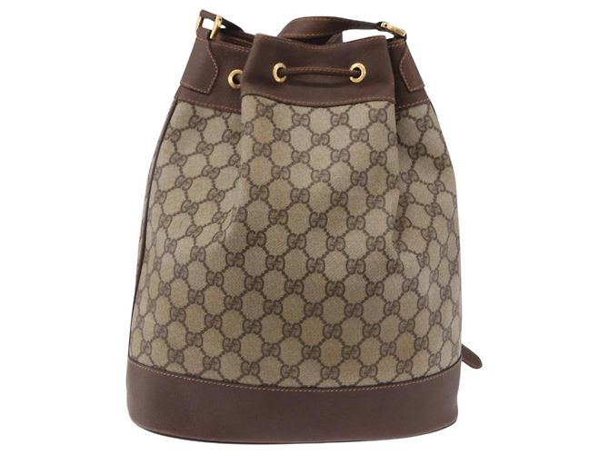 GUCCI GG Supreme Web Sherry Line Bag PVC Beige Gold 164 02 085 - vista 3
