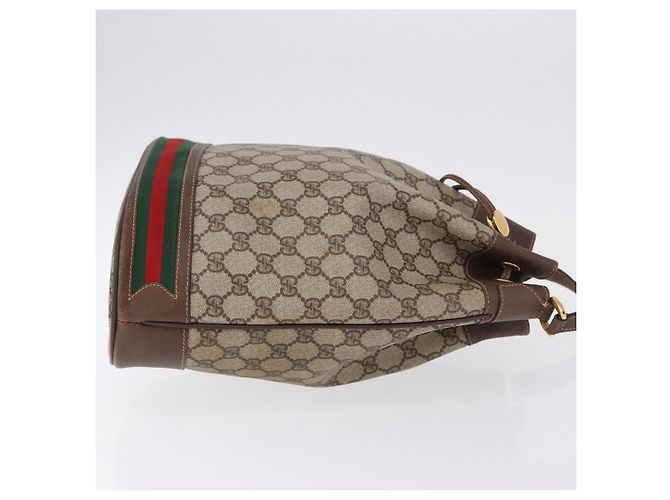 GUCCI GG Supreme Web Sherry Line Bag PVC Beige Gold 164 02 085 - vista 4