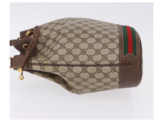 GUCCI GG Supreme Web Sherry Line Bag PVC Beige Gold 164 02 085 - vista 5
