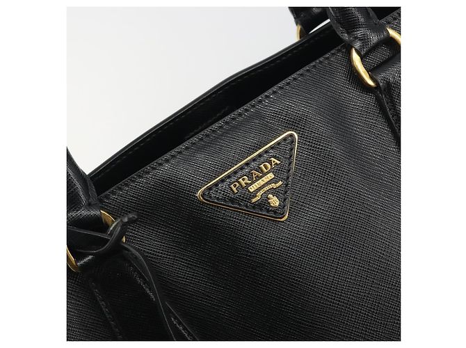 PRADA Galleria Hand Bag Saffiano leather Black Gold - vista 14