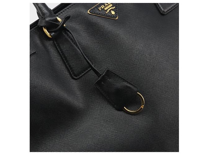 PRADA Galleria Hand Bag Saffiano leather Black Gold - vista 15
