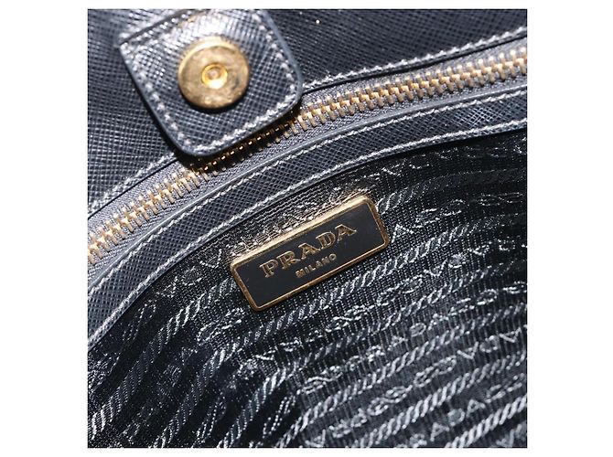PRADA Galleria Hand Bag Saffiano leather Black Gold - vista 16