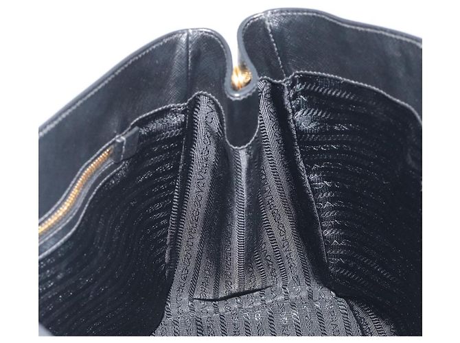 PRADA Galleria Hand Bag Saffiano leather Black Gold - vista 18