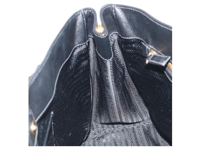 PRADA Galleria Hand Bag Saffiano leather Black Gold - vista 19