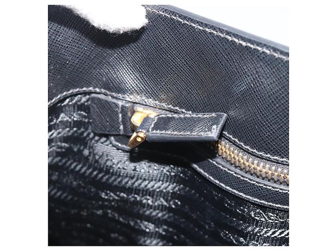 PRADA Galleria Hand Bag Saffiano leather Black Gold - vista 20