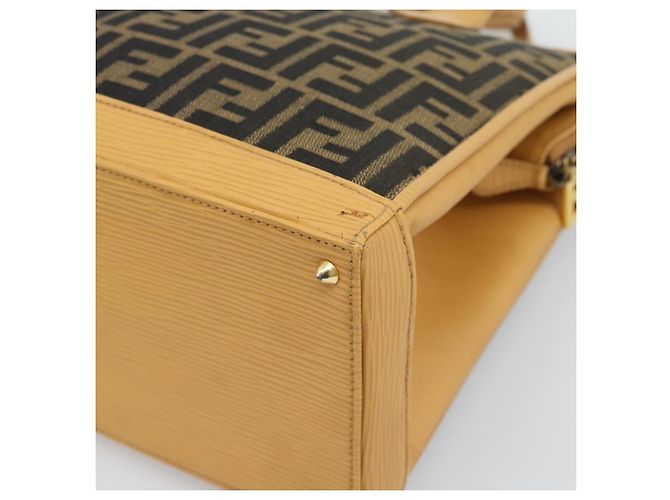FENDI Zucca Canvas Hand Bag Black Brown - vista 12