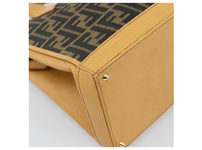 FENDI Zucca Canvas Hand Bag Black Brown - vista 13