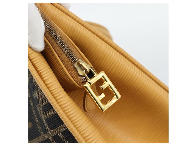 FENDI Zucca Canvas Hand Bag Black Brown - vista 14