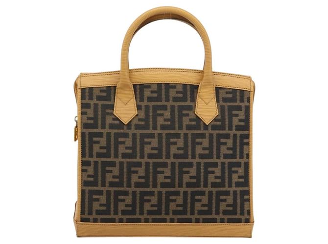 FENDI Zucca Canvas Hand Bag Black Brown - vista 2
