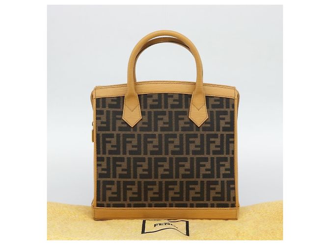 FENDI Zucca Canvas Hand Bag Black Brown - vista 24
