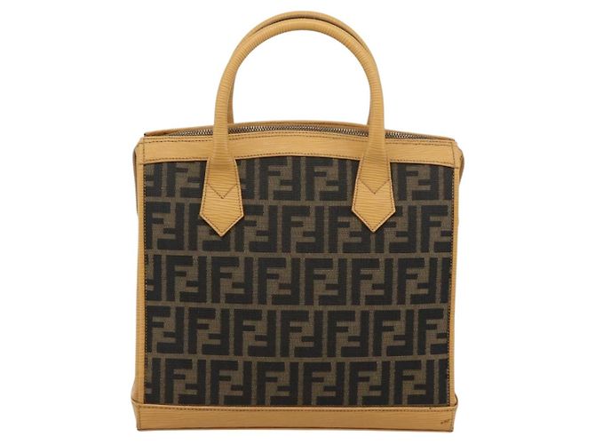 FENDI Zucca Canvas Hand Bag Black Brown - vista 3