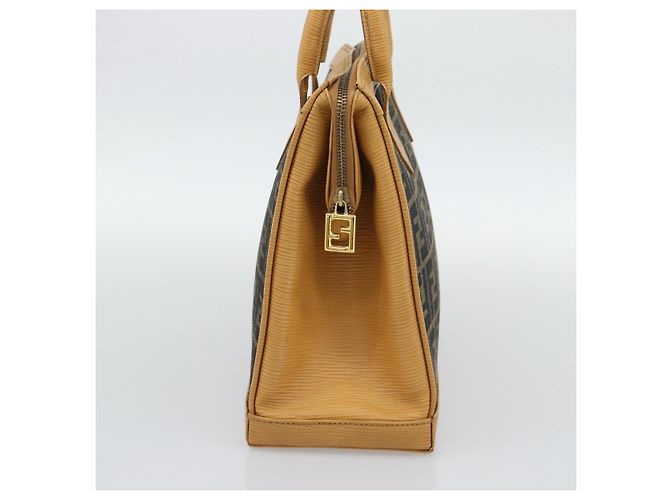 FENDI Zucca Canvas Hand Bag Black Brown - vista 4