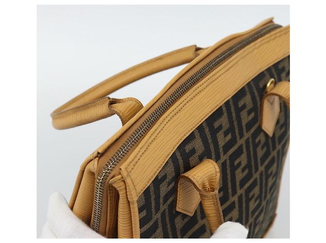 FENDI Zucca Canvas Hand Bag Black Brown - vista 6