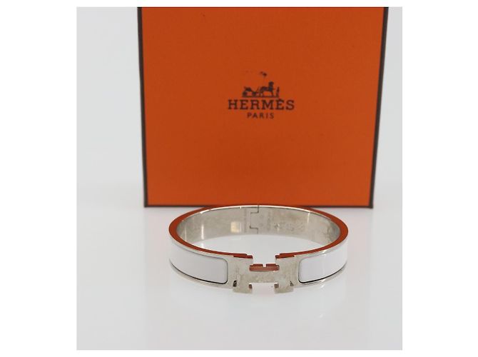Hermès HERMES Click H Armband Metall Weiß - Ansicht 14