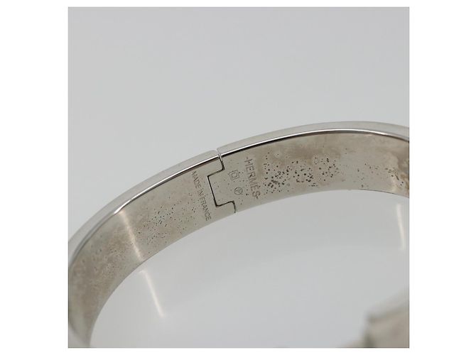 Hermès HERMES Click H Armband Metall Weiß - Ansicht 8
