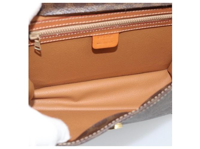 Céline CELINE Macadam Canvas Hand Bag PVC Leather 2way Brown Gold - vista 19
