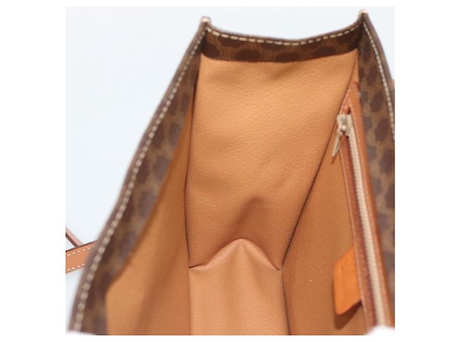 Céline CELINE Macadam Canvas Hand Bag PVC Leather 2way Brown Gold - vista 21