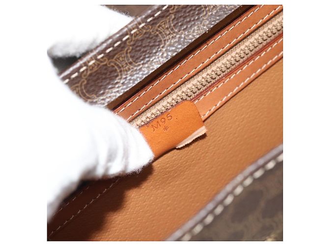 Céline CELINE Macadam Canvas Hand Bag PVC Leather 2way Brown Gold - vista 24